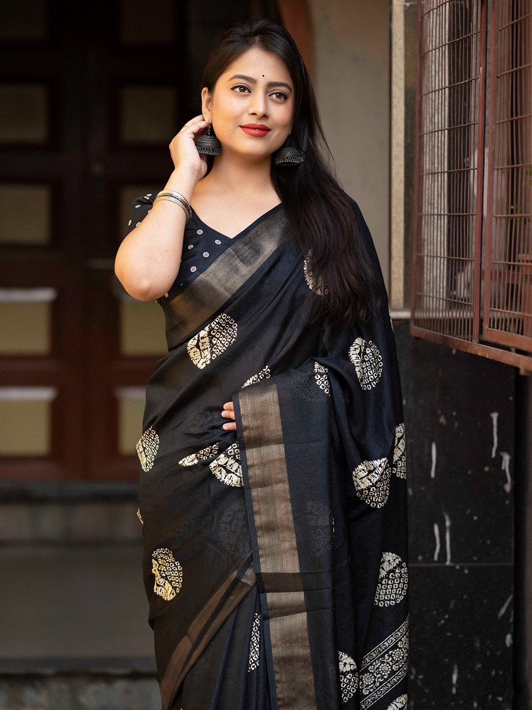 Imbrication Back 1 Minute Ready To Wear Soft Dola Cotton Saree