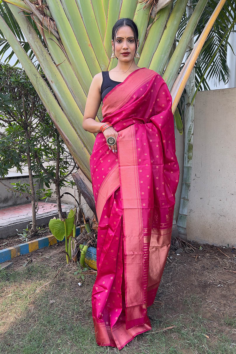 Marvellous Pink 1 Minute Ready To Wear Soft Silk Saree