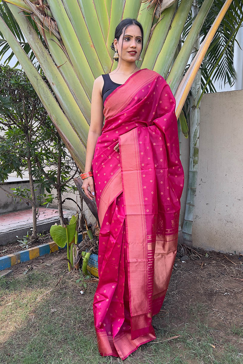Marvellous Pink 1 Minute Ready To Wear Soft Silk Saree