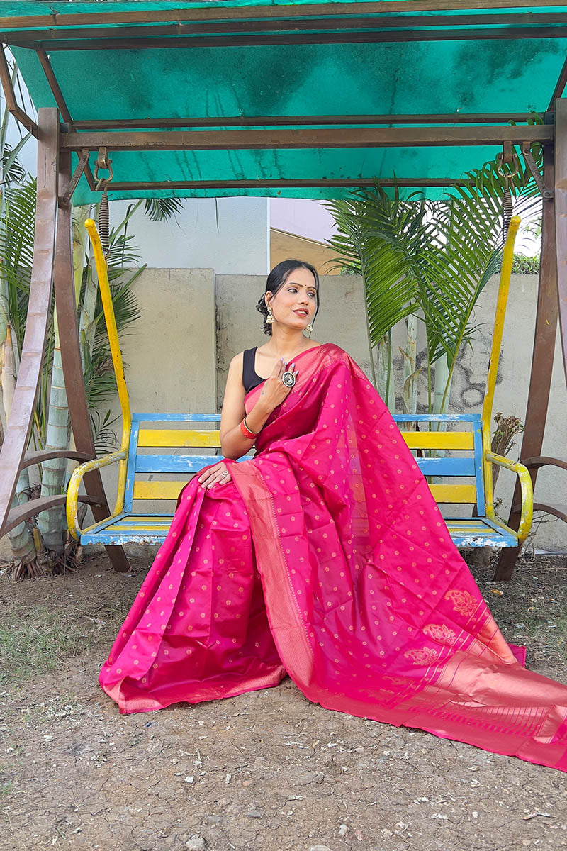 Marvellous Pink 1 Minute Ready To Wear Soft Silk Saree