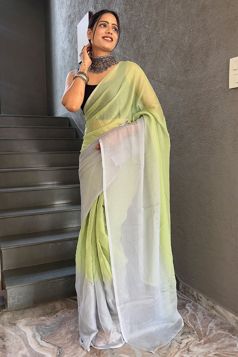 Trendy Parrot 1-Minute Ready To Wear Georgette Saree