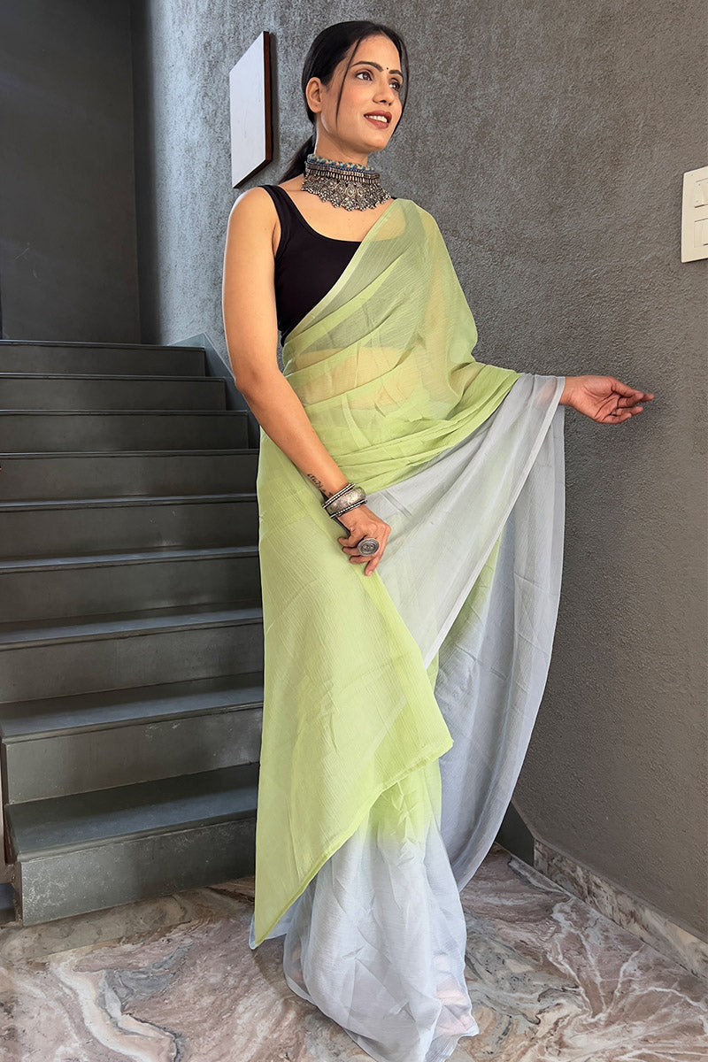 Trendy Parrot 1-Minute Ready To Wear Georgette Saree