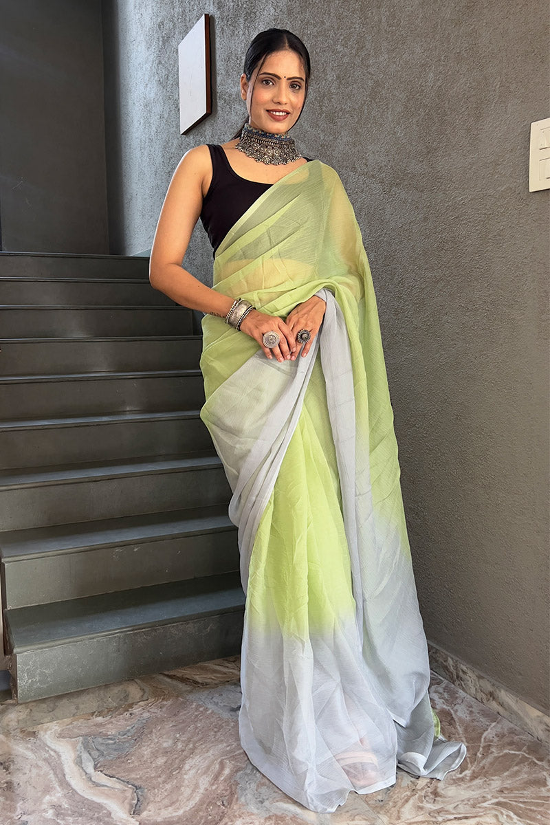 Trendy Parrot 1-Minute Ready To Wear Georgette Saree