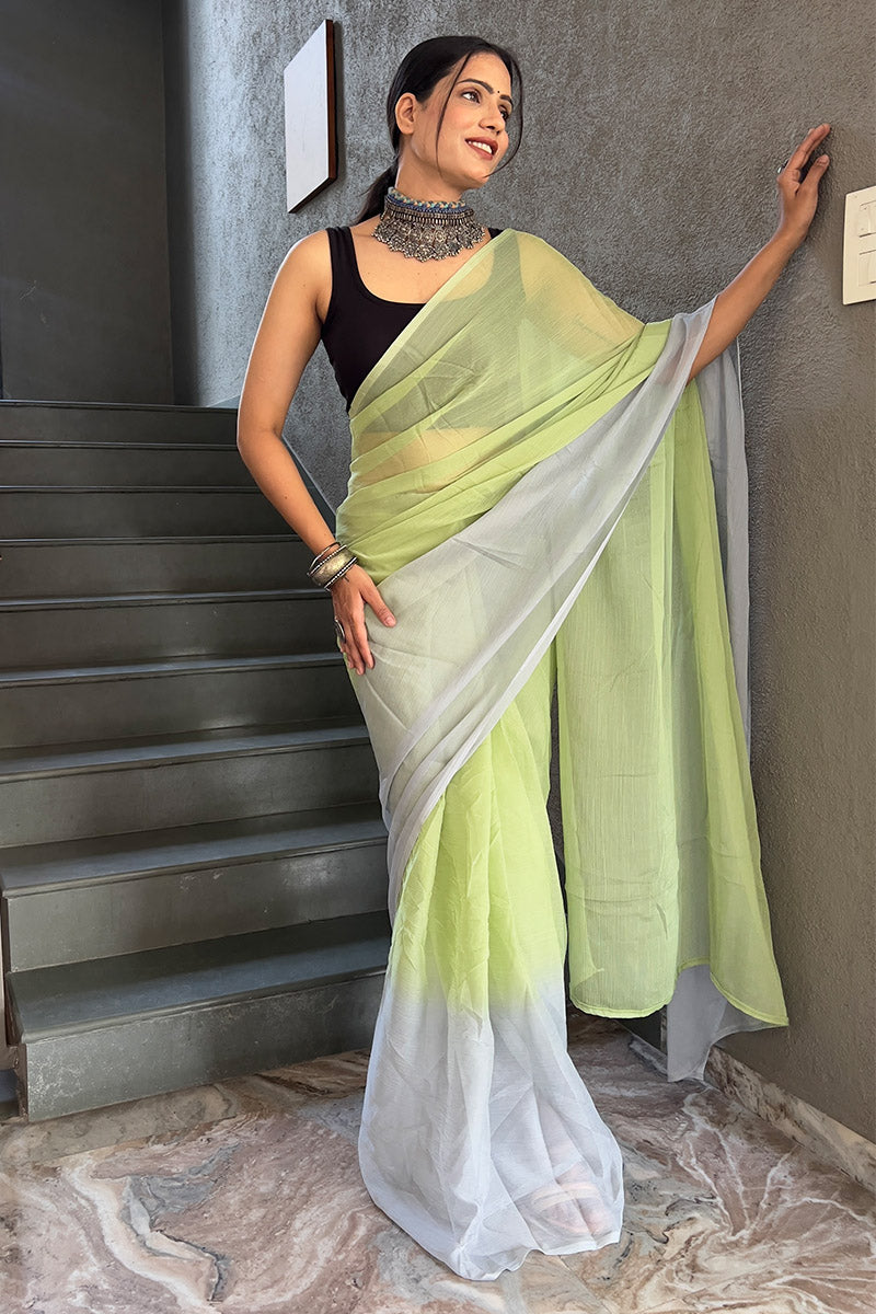 Trendy Parrot 1-Minute Ready To Wear Georgette Saree