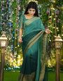 Tremendous Green 1 Minute Ready To Wear 3D Shaded Colors Chiffon Silk Saree