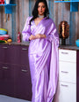 Radiant Lavender 1 Minute Ready To Wear Japan Satin Silk Saree