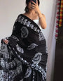 Super Classy 1-Minute Ready To Wear Black Cotton Saree