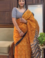 Murmurous 1-Minute Ready To Wear Mustard Cotton Saree