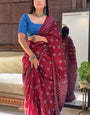 Prodigal 1-Minute Ready To Wear Maroon Cotton Saree