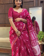 Snappy 1-Minute Ready To Wear Dark Pink Cotton Saree