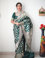 Marvellous 1 Minute Ready To Wear Green Color Soft Silk Saree