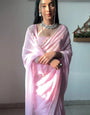 Beauteous 1-Minute Ready To Wear Baby Pink Georgette Saree