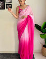 Lustrous 1-Minute Ready To Wear Dark Pink Georgette Saree