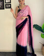 Designer 1-Minute Ready To Wear Pink And Blue Georgette Saree