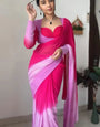 Epiphany 1-Minute Ready To Wear Dark Pink Georgette Saree