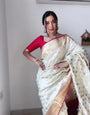 Stunning 1-Minute Ready To Wear Beige Soft Silk Saree