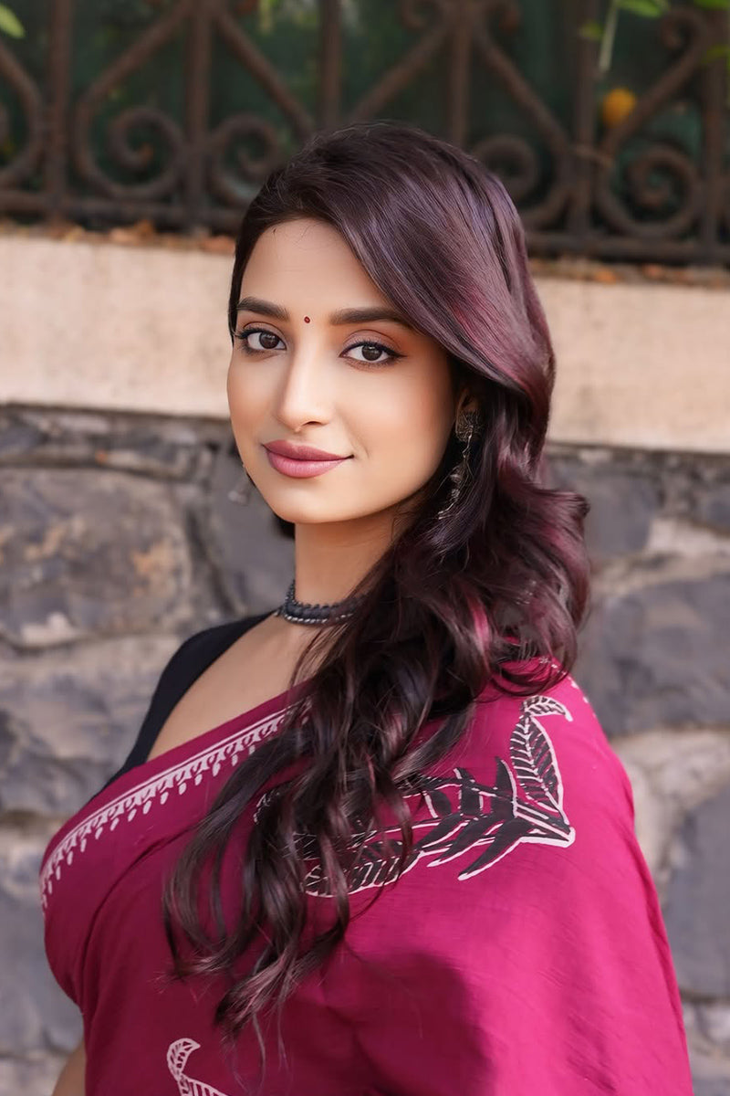 Scrumptious Pink 1 Minute Ready To Wear Mul Cotton Digital Printed Saree With Pocket