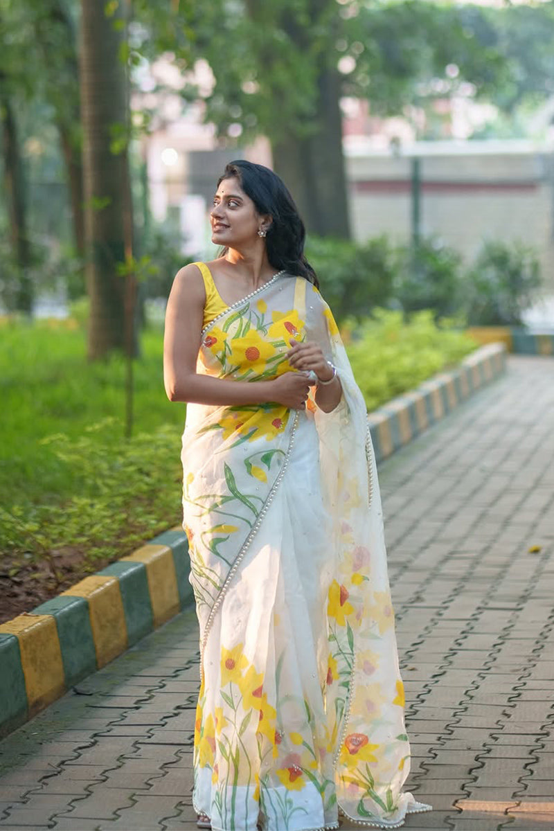 1 Minute Ready To Wear Mul Cotton Digital Printed Saree