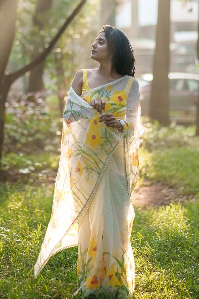 1 Minute Ready To Wear Mul Cotton Digital Printed Saree
