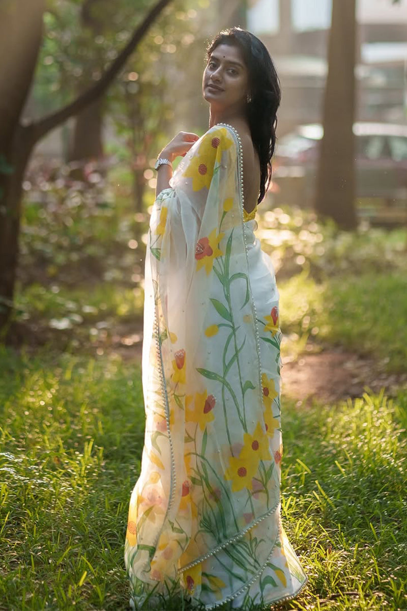 1 Minute Ready To Wear Mul Cotton Digital Printed Saree