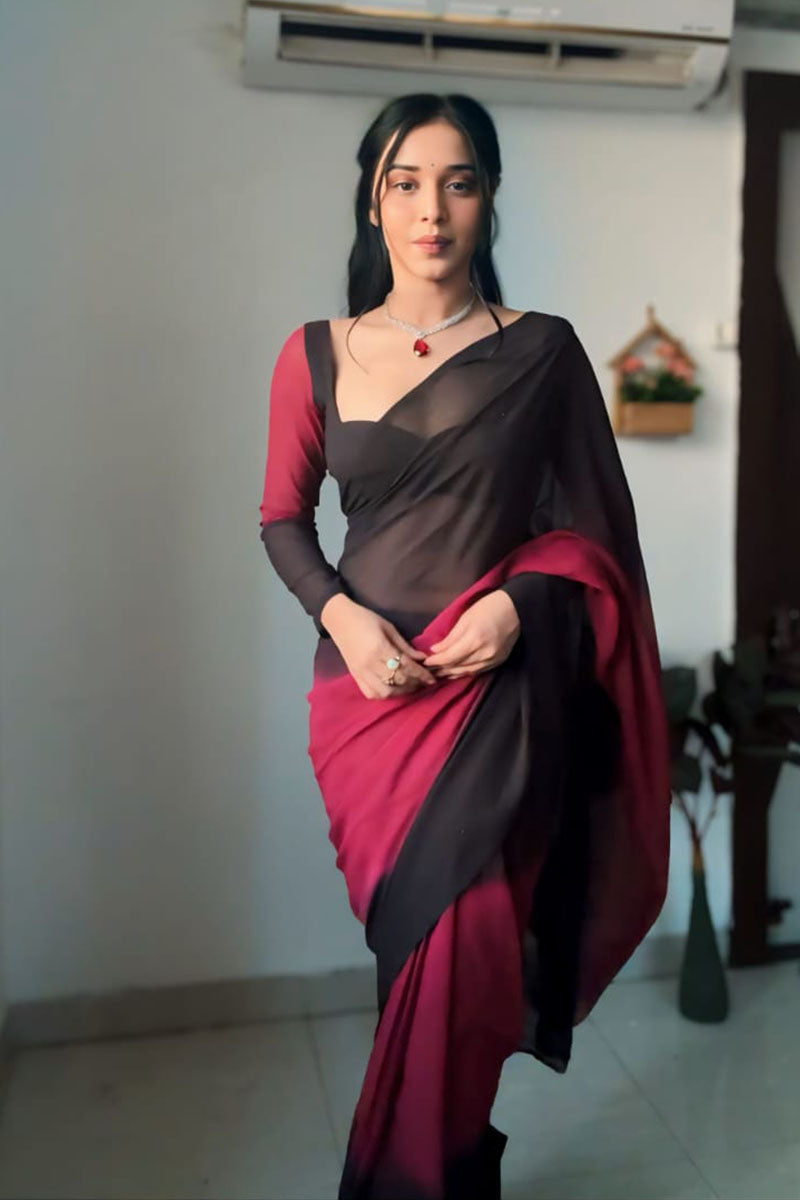 Engaging 1-Minute Ready To Wear Multi Color Georgette Saree