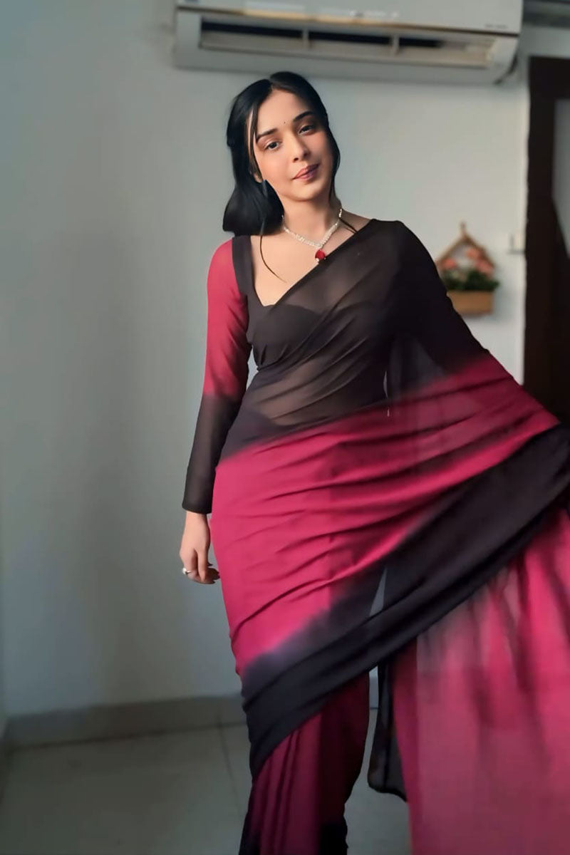 Engaging 1-Minute Ready To Wear Multi Color Georgette Saree