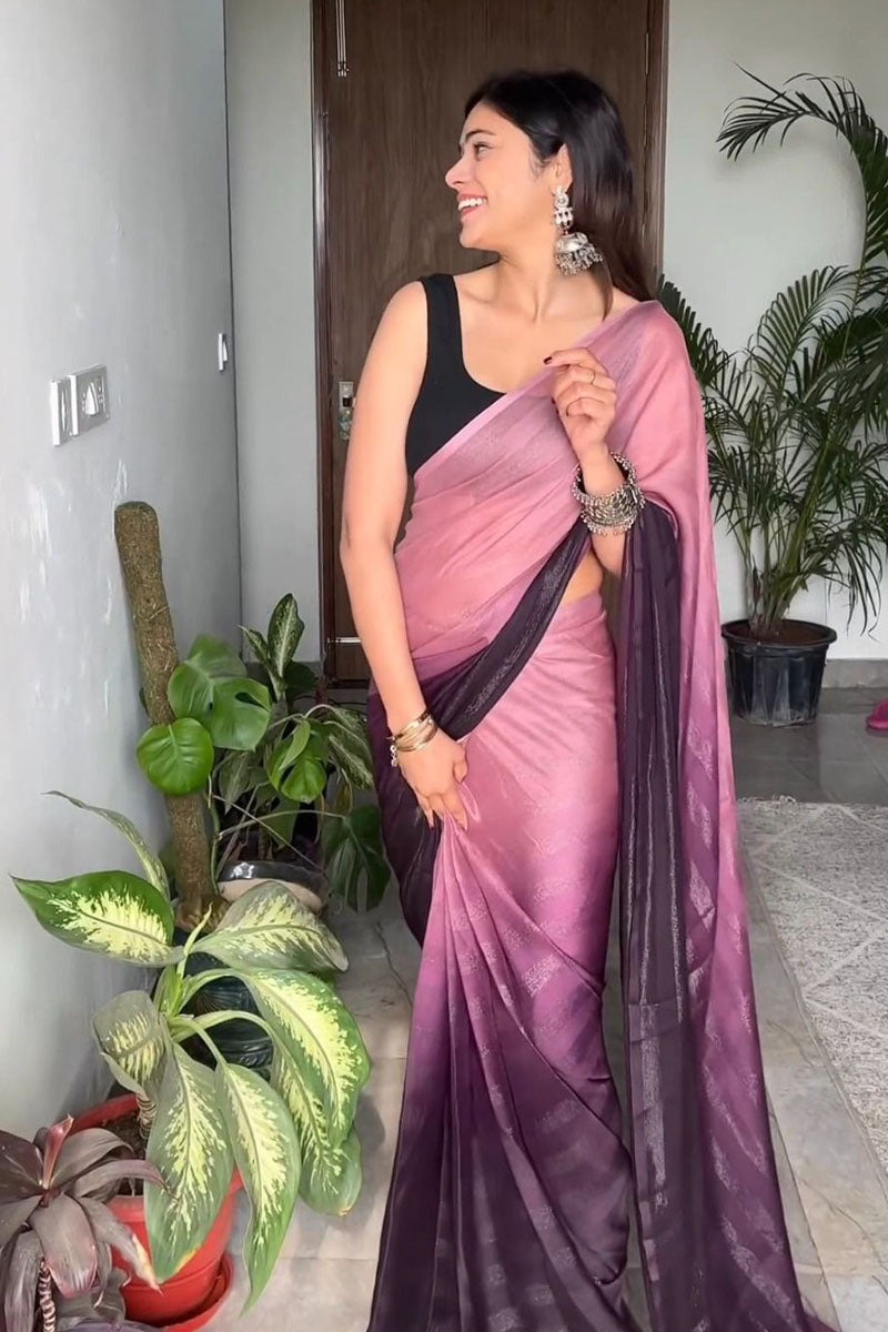 Desiring 1-Minute Ready To Wear Multi Color Georgette Saree