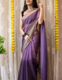 Flamboyant Lavender 1 Minute Ready To Wear 3D Shaded Colors Chiffon Silk Saree