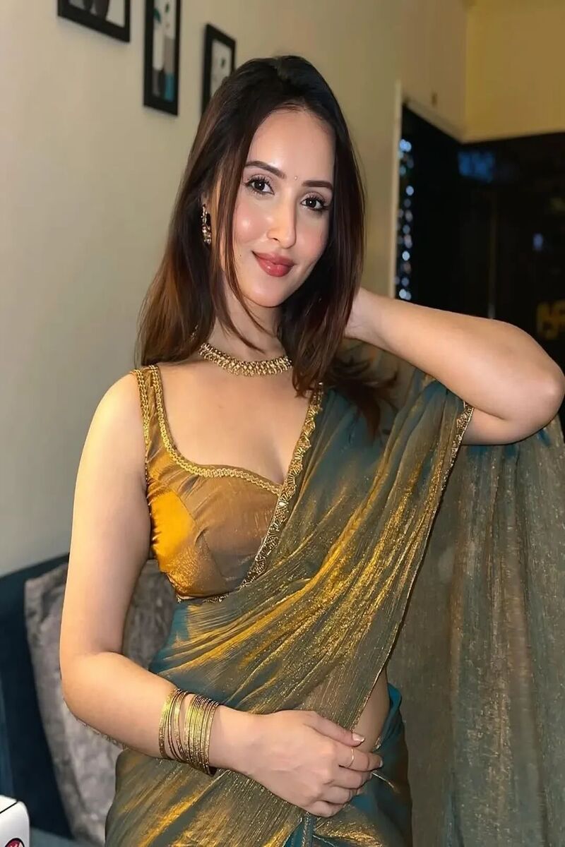 PurelyYou Pirate Gold Green Shed Tissue Saree