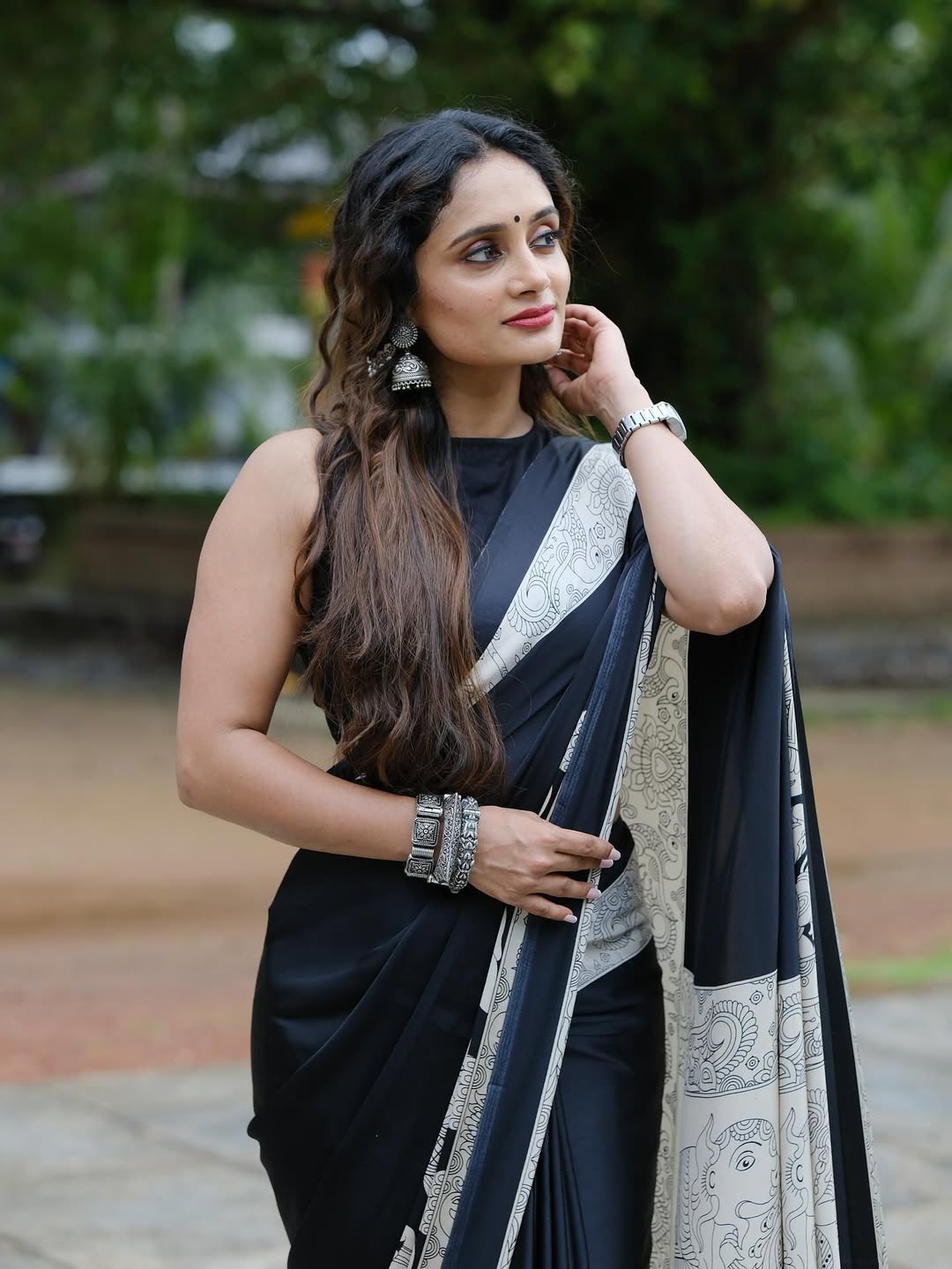 Denouement Black 1 Minute Ready To Wear Premium Crape Silk Saree