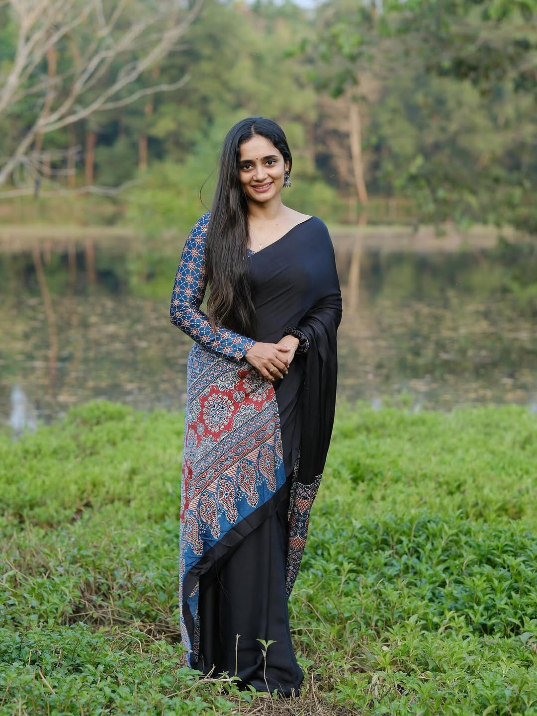 Eloquence Black 1 Minute Ready To Wear Premium Crape Silk Saree