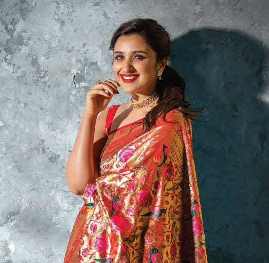 Vestigial Red Paithani Silk Saree With Nemesis Blouse Piece