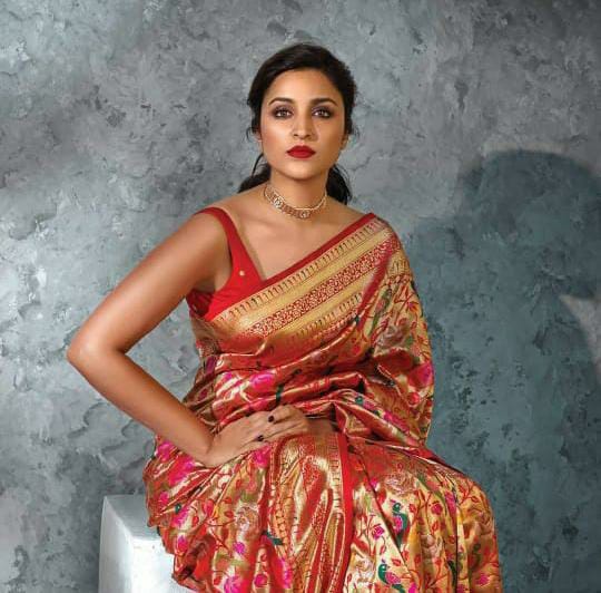 Vestigial Red Paithani Silk Saree With Nemesis Blouse Piece