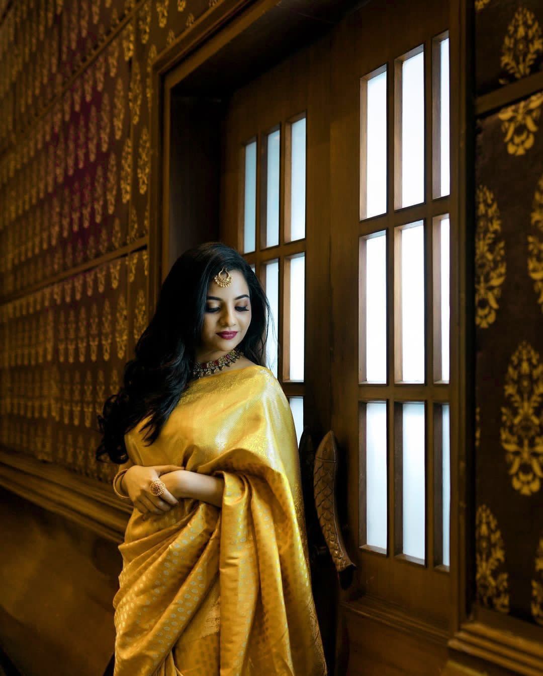 Angelic Yellow Color Soft Banarasi Silk Saree With Blouse Piece