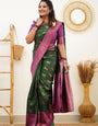 Admirable Green Soft Silk Saree With Engrossing Blouse Piece