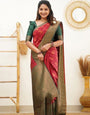 Admirable Red Soft Silk Saree With Engrossing Blouse Piece